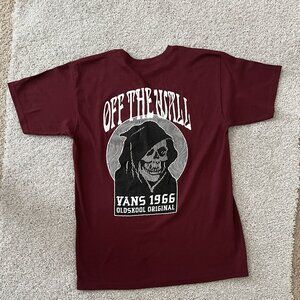 Van's Off the Wall Brick Red OldSkool Original, T-Shirt, Men's Medium